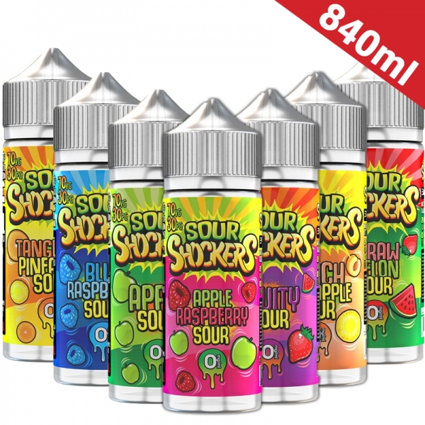 840ml Sour Shockers - Shortfill Sample Pack