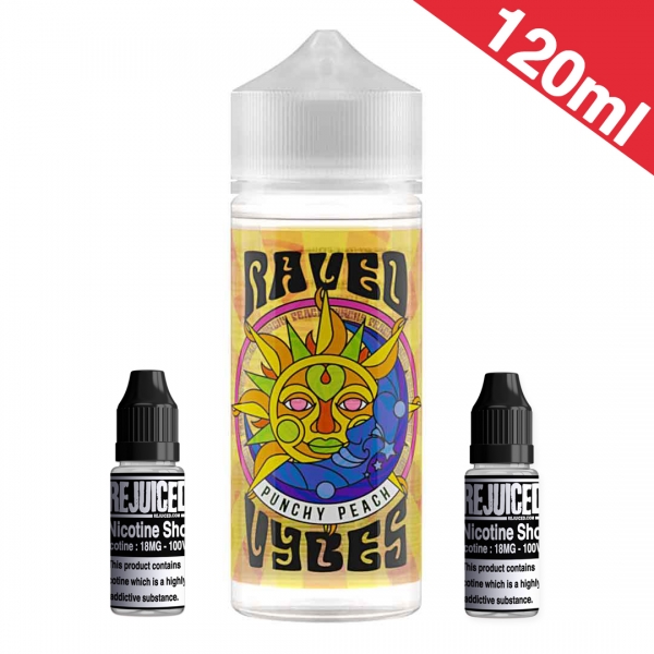 120ml Raved Punchy Peach Vybes Shortfill