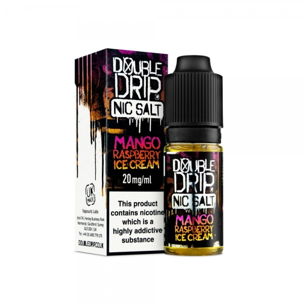Mango Raspberry Ice Cream Nic Salt - Double Drip Mango Raspberry Ice Cream Nic Salt - Double Drip
